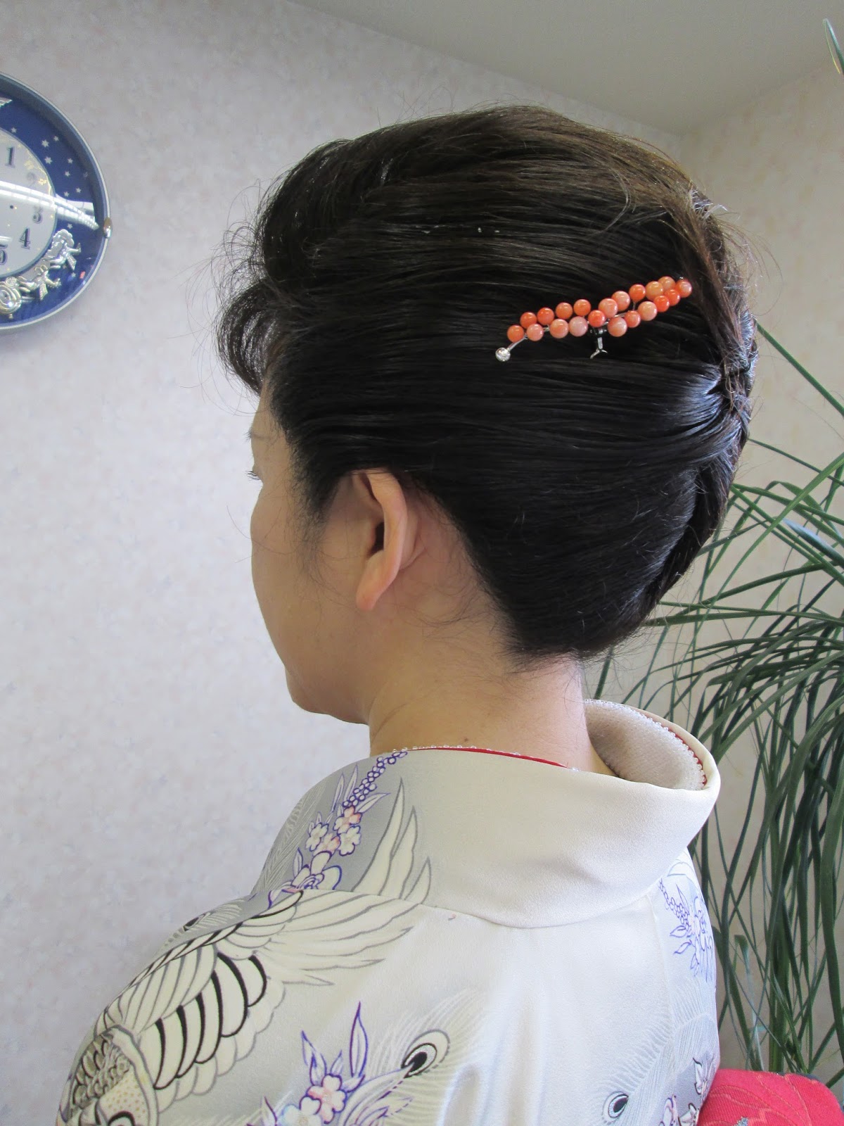 ペリドット 珊瑚 髪飾り - ヘアアクセサリー